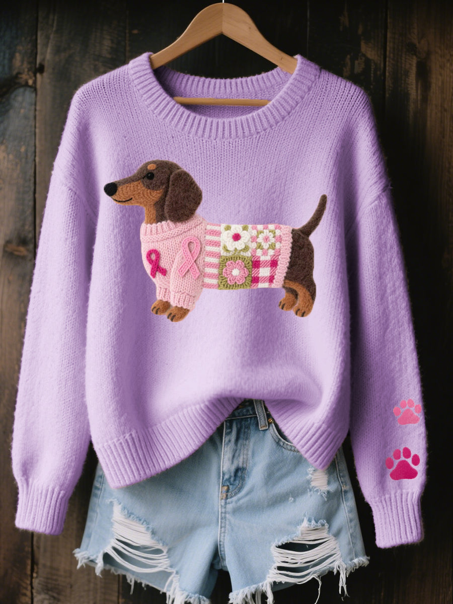 Agnese | Maglione in maglia con bassotto