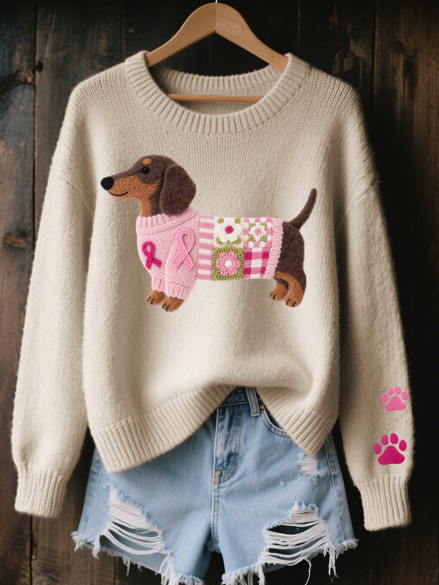 Agnese | Maglione in maglia con bassotto
