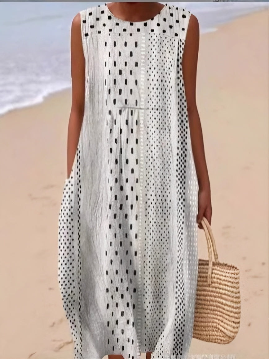 Flavia | Abito Blu con Motivo a Pois